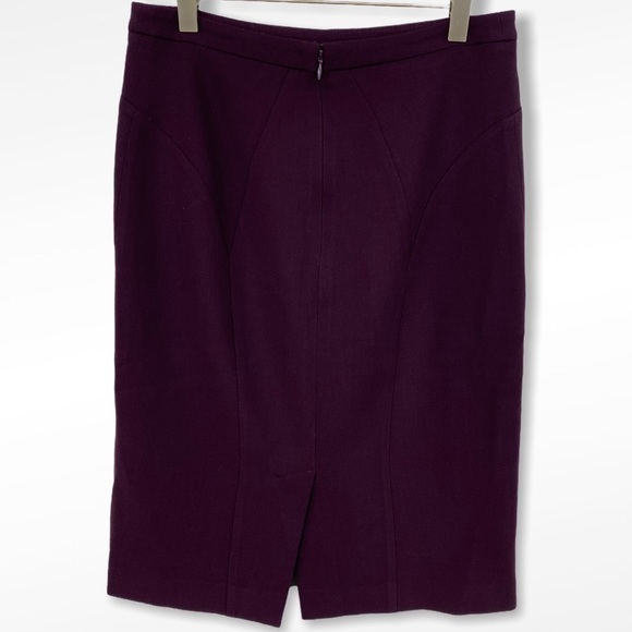 ETRO Purple Wool Blend Knee Length Pencil Skirt - Picture 2 of 5